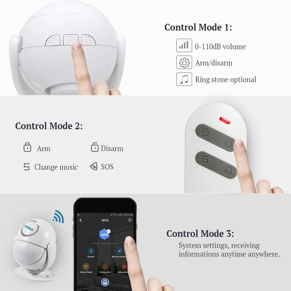 

KERUI WIFI Home Security Alarm System Works with Alexa Smart App 120dB PIR Main Panel Door/window Sensor Wireless Burglar Alarm