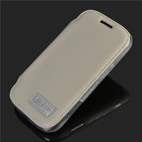 Для samsung Galaxy S Duos S7562 S7582 телефонные чехлы Новая мода из искусственной кожи чехол-накладка из термополиуретана с подставкой и отделением для карт с полным покрытием - Цвет: Beige