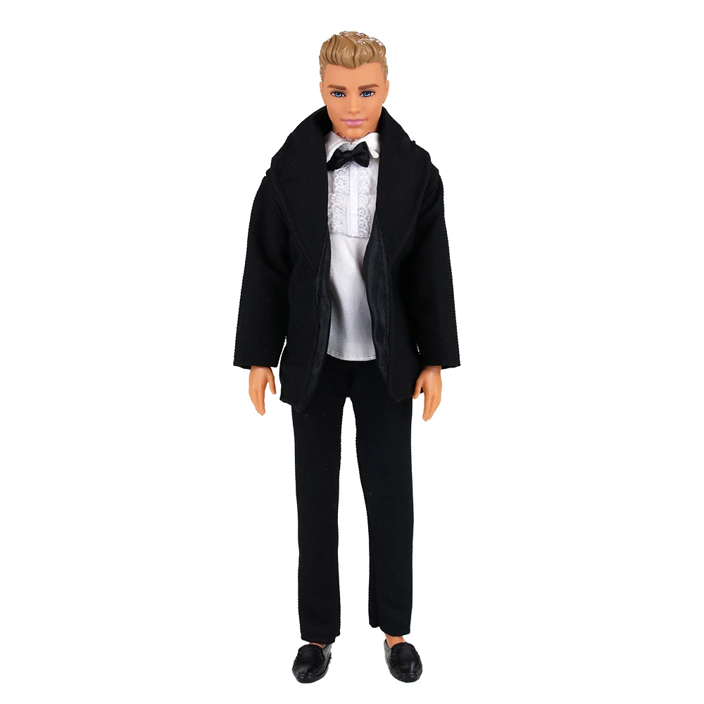 

Fashion Doll Accessories Groom White Shirts Coat Pants Trousers Formal Suit Wedding Clothes for Ken dress For Barbie Game Gift