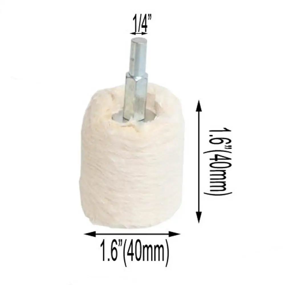 Cylindrical 40mm 1 шт. 2 ''/3''/4 ''хлопок полированное шлифовальное колесо белый фланелет конус/колонна/гриб/Т-образный Шлифовальная головка для сверла - Цвет: Cylindrical 40mm