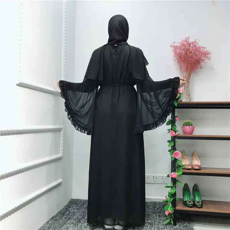 Летние Chifffon абайя Турция мусульманское платье Абая для женщин Кафтан Elbise платье хиджаб роковой Рамадан Исламская одежда