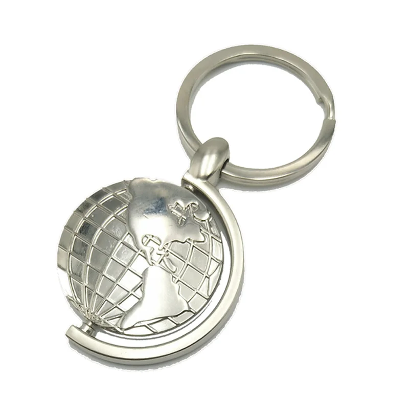 Горячая вращающаяся брелок в форме земного шара металлический для ключей