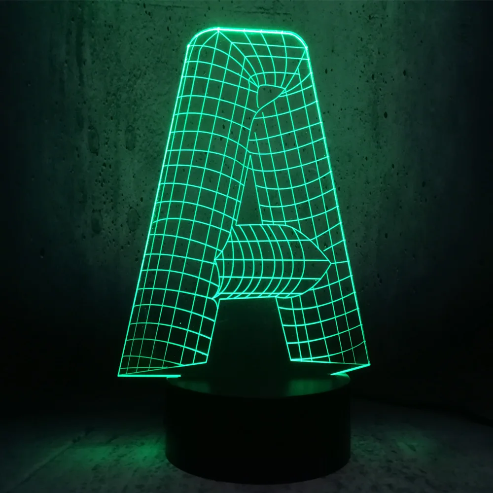 3D лампа буквы алфавита письменный стол настольная ночного освещения флеш