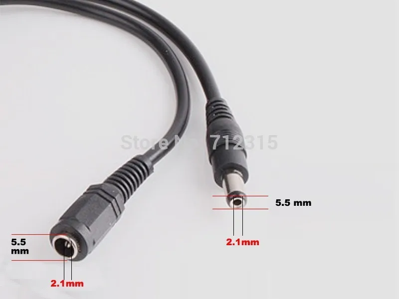 DC 12 V удлинитель питания 5 метров/16.5FT разъем до мм x 2 1 штекер для CCTV камеры