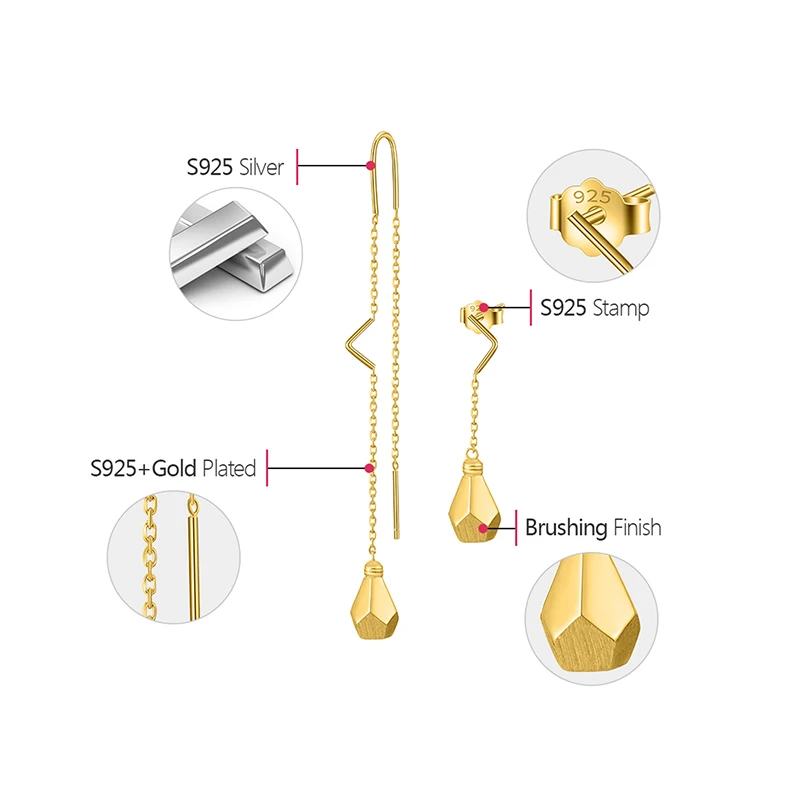 Lotus Fun реальные 925 серебро ручной работы Fine Jewelry минималистский Стиль Творческий Дизайн лампочки Длинные Висячие серьги для Для женщин