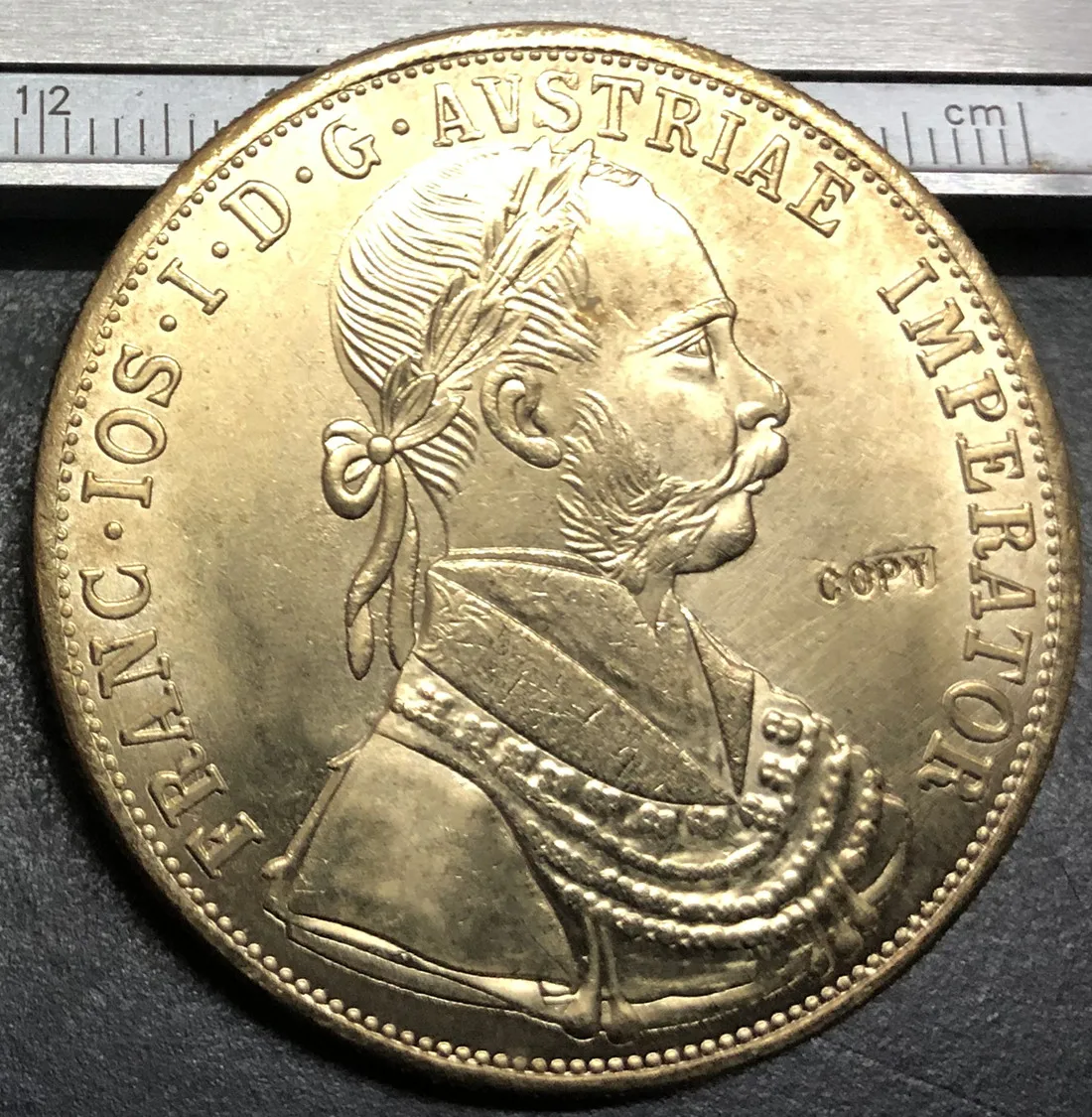 1915 Австрия 4 каната Франц Джозеф I (торговая монета) Золотая копия монеты|coin coins|joseph