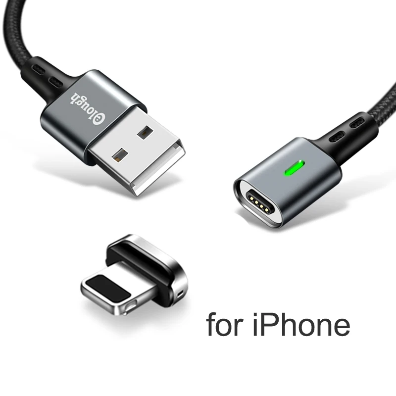1 м 3 А USB Магнитный зарядный кабель для iPhone usb type c Micro USB 3 в 1 Магнитный зарядный кабель для iPhone X XR 8 7 6 - Цвет: lightninghead cable