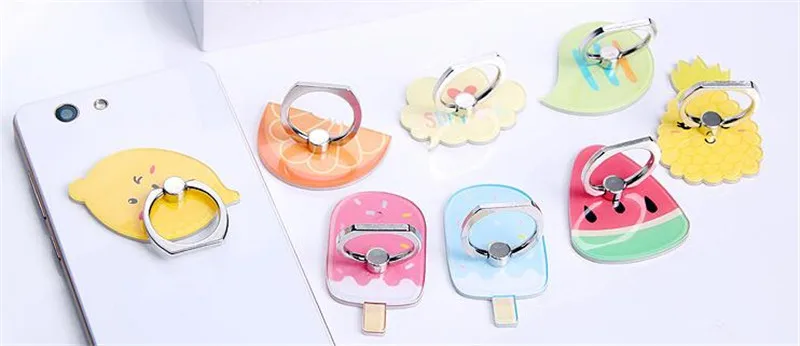 Cartoon Lemon Cloud Ice Cream Phone holder Car Mount Stand Finger Ring Smartphone Holder Mobile Phone Holder For All Phone