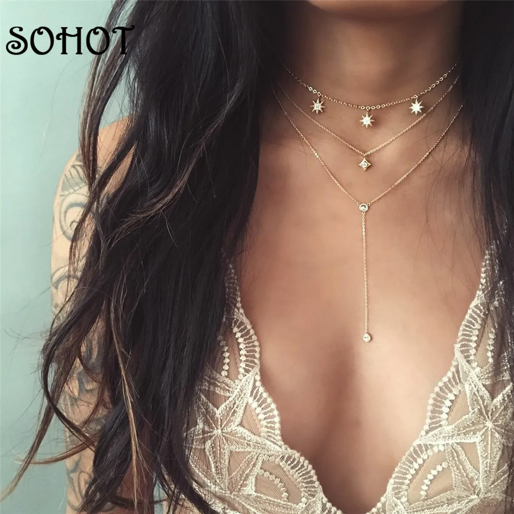 Женское Ожерелье с кулоном SOHOT роскошное длинное ожерелье изысканным кристаллом