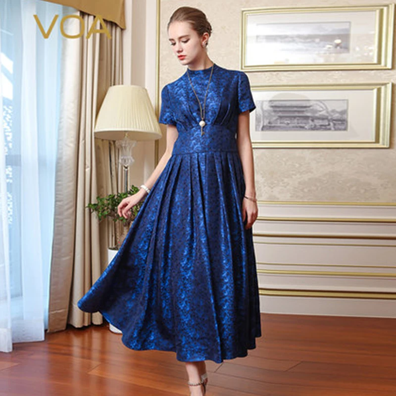 Женское жаккардовое платье VOA длинное платье-туника с высокой талией и коротким