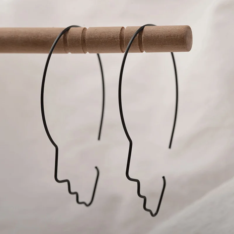 Женские серьги кольца с маской черные/Золотые/серебряные кольца|Серьги-кольца| |