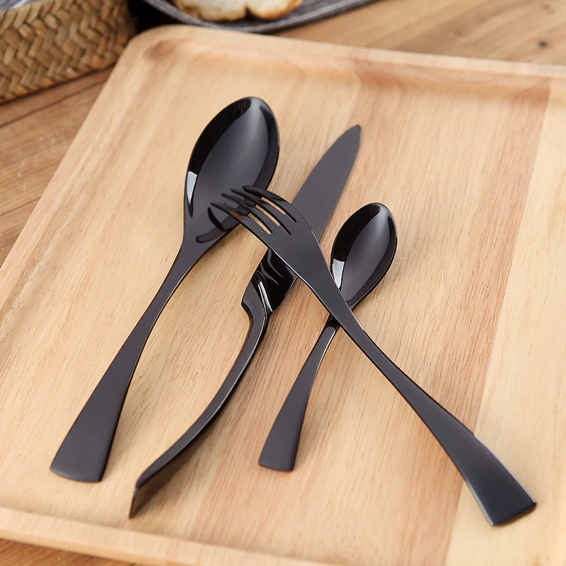 Набор столовых приборов из нержавеющей стали 4 шт./компл.|fork knife|tableware setblack cutlery |
