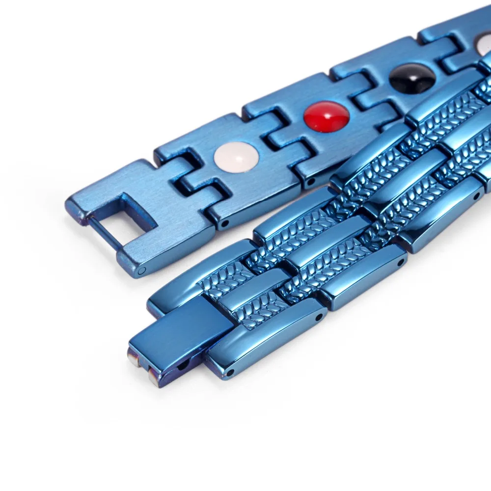 Мужской браслет Rainso лечебные мужские браслеты 4 Ele ts магнитные из нержавеющей