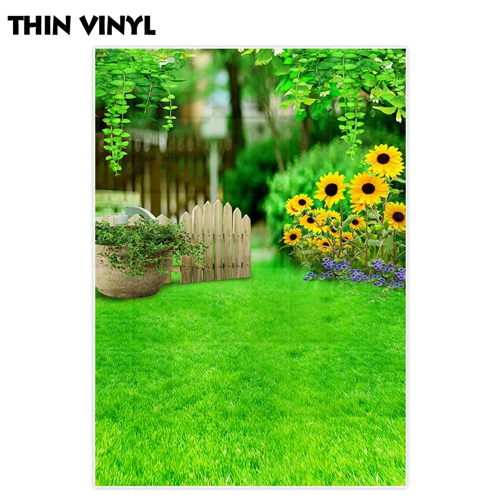 Allenjoy Весенний сад фотография Фон газон цветок зеленый забор боке фон фотобудка