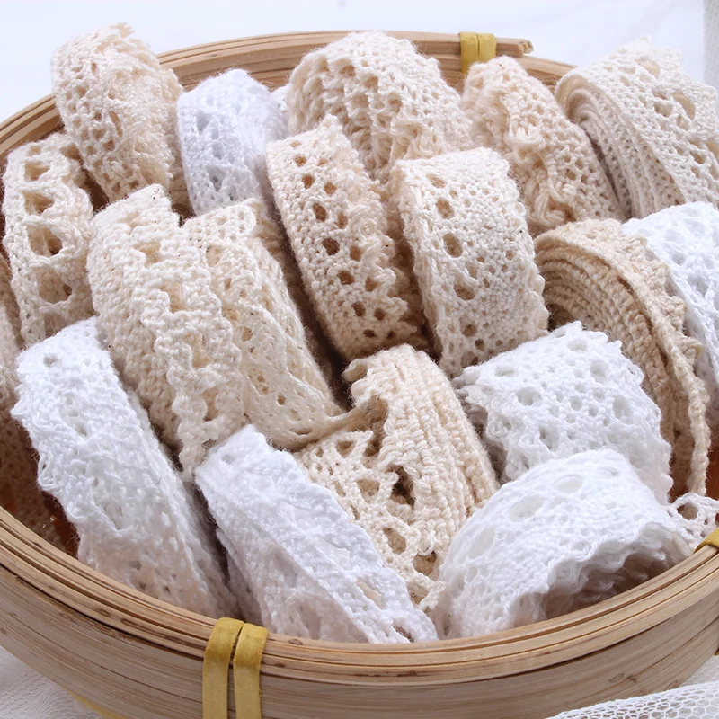 30 ярдов смешанные белые бежевые хлопковые кружева планки Сделай Сам шитье