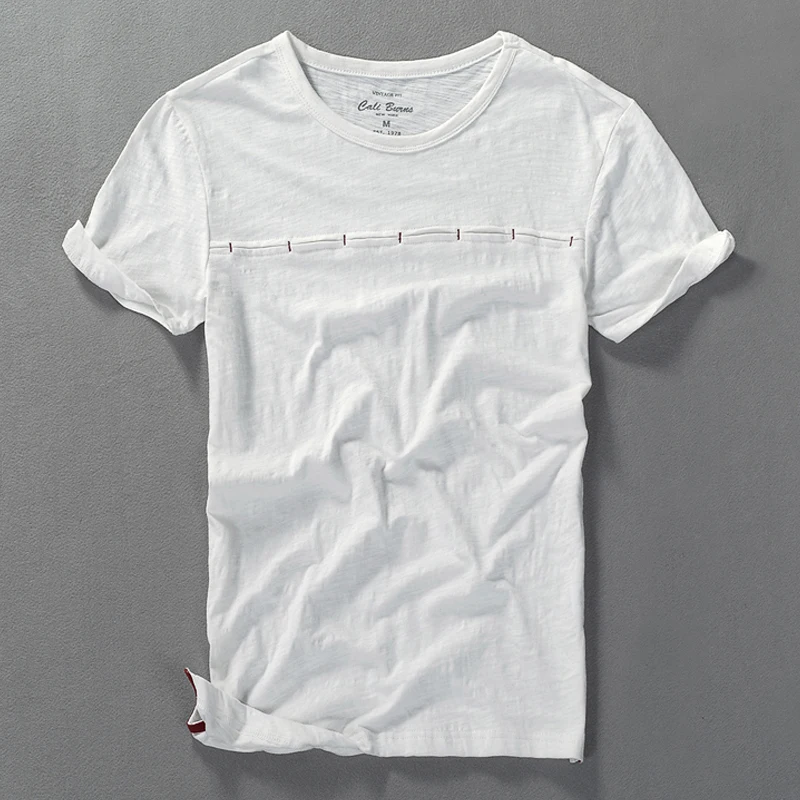 Мужская футболка с коротким рукавом camiseta chemise летняя Однотонная круглым