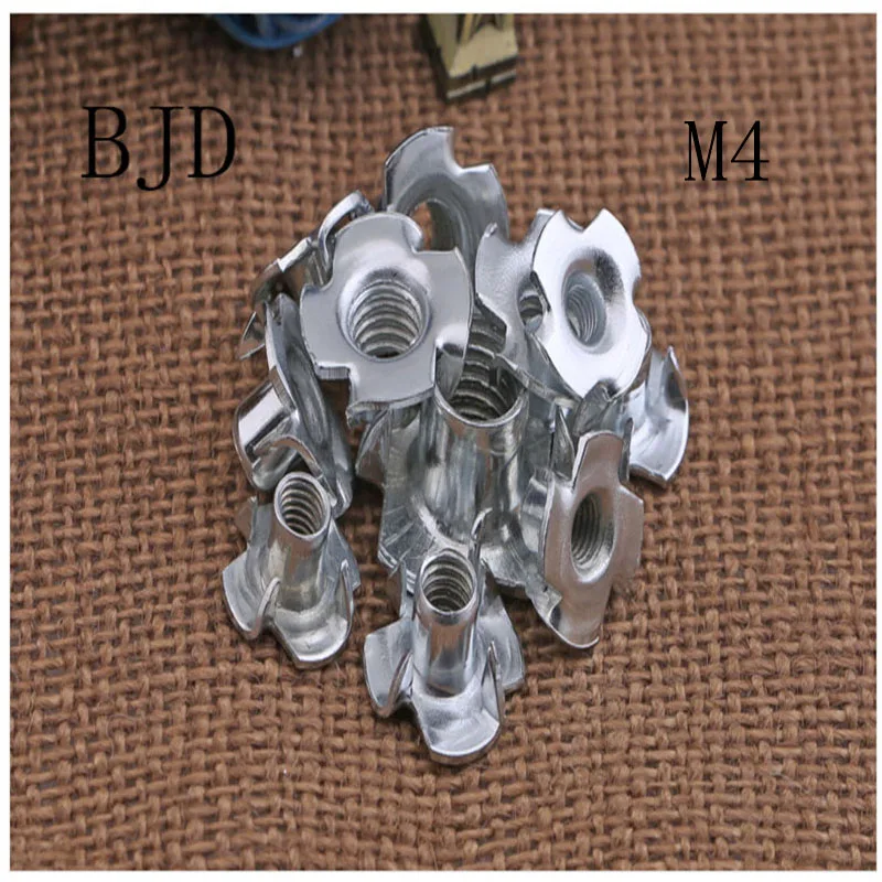 100 шт. M4 T болт гайка 4 мм Четыре коготь Коготь женский мебельных шурупов в плену