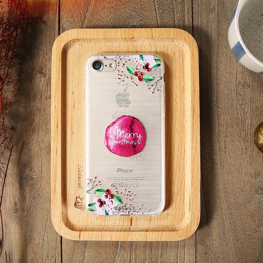 CASEIER РРождественский узорный чехол для iPhone 6S 6 7 8 Plus XS Max Cover 3D Relief Мягкая оболочка