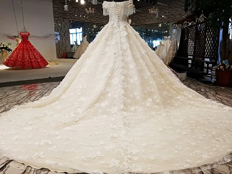 LS90659 свадебное платье с кружевомсвадебное возлюбленной плеча мода аппликация