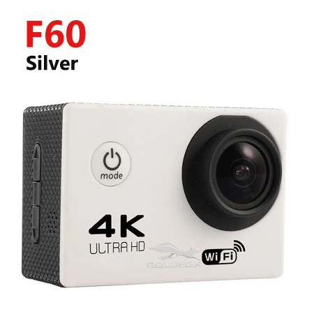 F60 Silver Ultra HD 4K Спортивная Wifi Экшн-камера 170D Wide Angel Go Водонепроницаемая Pro H9 Стильная Спортивная DV видео камера для велосипедного шлема - Цвет: F60 Silver