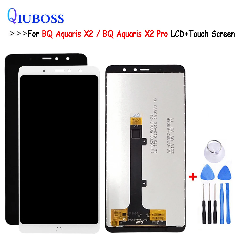 Белый/черный для BQ Aquaris X2 / Pro ЖК дисплей + фото Инструменты лента 3M|Экраны
