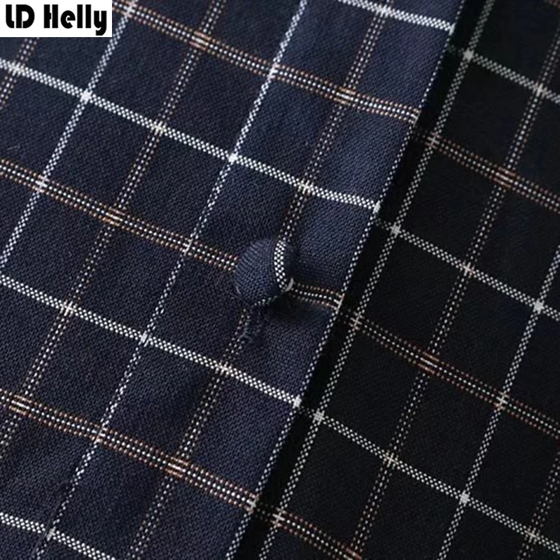 LD Helly 2018 Для женщин с воланами плиссированное платье в клетку Новинка весны