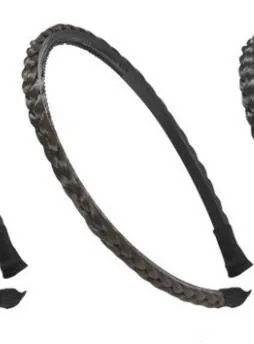 Dark Brown Модный твист ободок для волос в виде косички для женщин нейлоновый парик лента для волос для девочек коричневый черный шиньон украшение головной убор аксессуары для волос - Цвет: Dark Brown