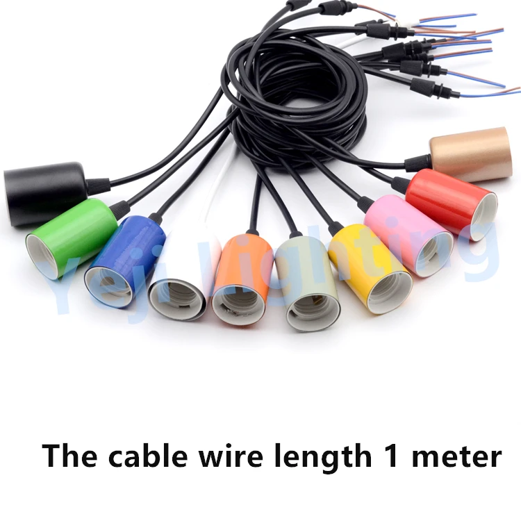 Новый дизайн темно зеленый E27 Эдисона Ретро Держатель цветной лампы с кабелем