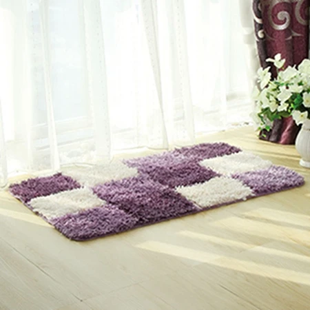 Purple Коврик для ванной комнаты из микрофибры, коврик для кухни, спальни, водопоглощающий нескользящий коврик для ванной, набор ковриков красного, синего, серого, зеленого, фиолетового цвета - Цвет: Purple