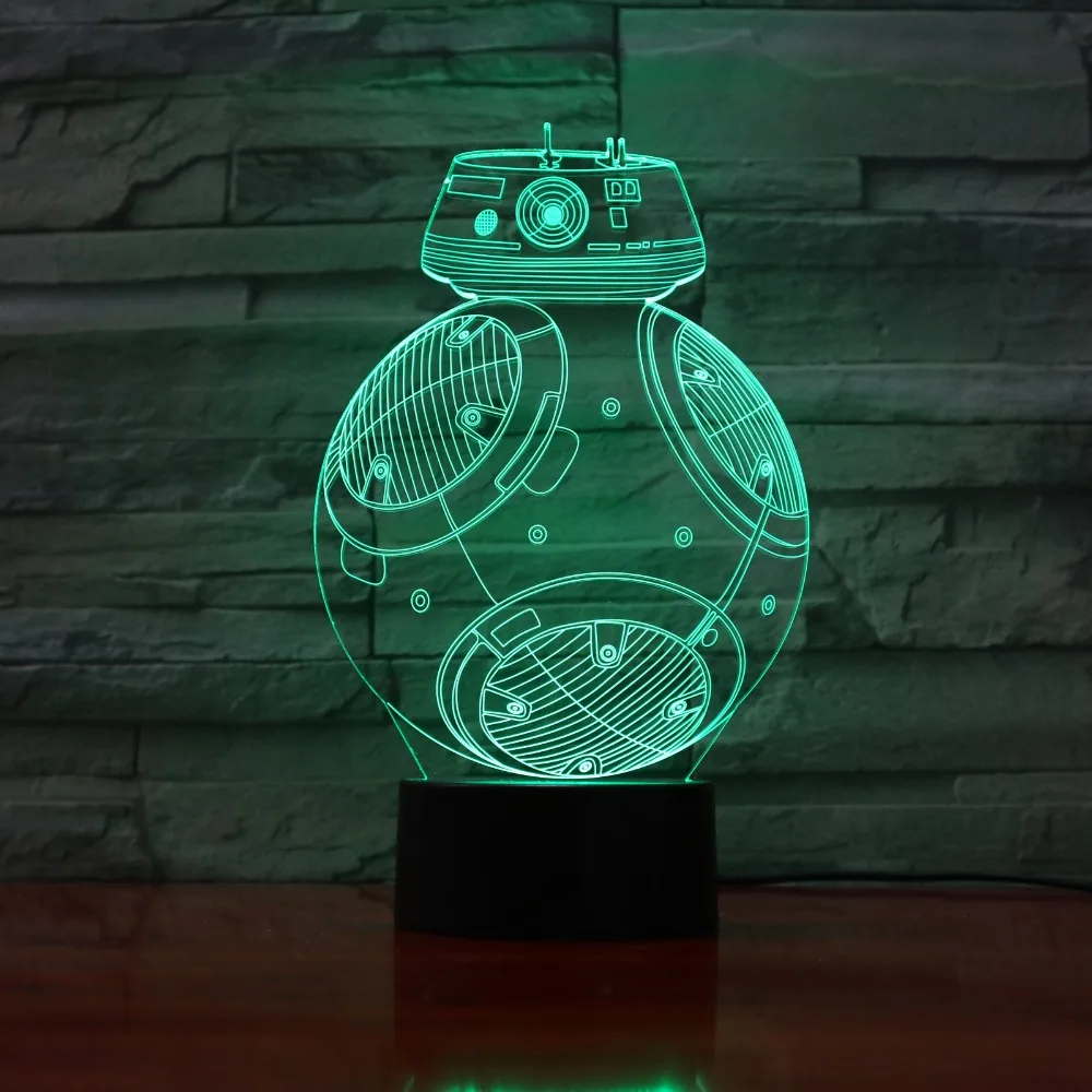 Новый BB8 Робот 3D светодиодный светильник стол украшение на Хэллоуин подарок