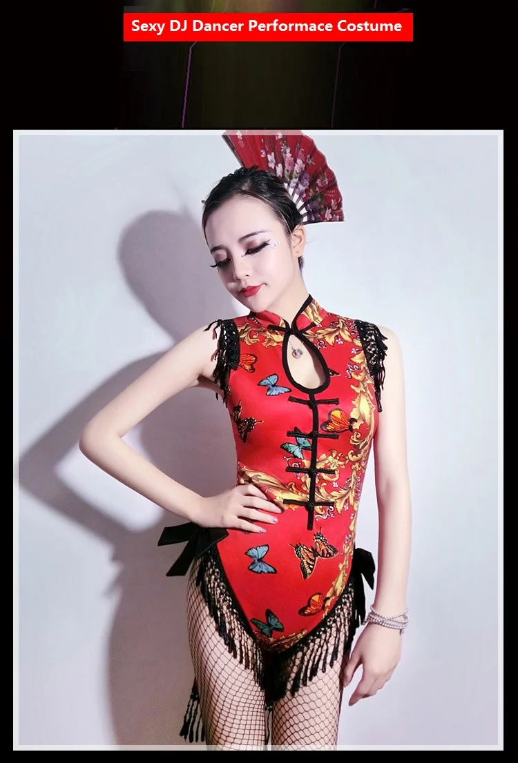 Костюмы для косплея DJ певица Ретро Cheongsam Cos платье бар DS гейши производительность пикантная танцевальная ночной клуб Gogo костюм, SC27