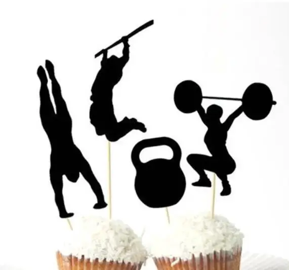 Crossfit топперы для капкейков на день рождения детский душ годовщина Пончик