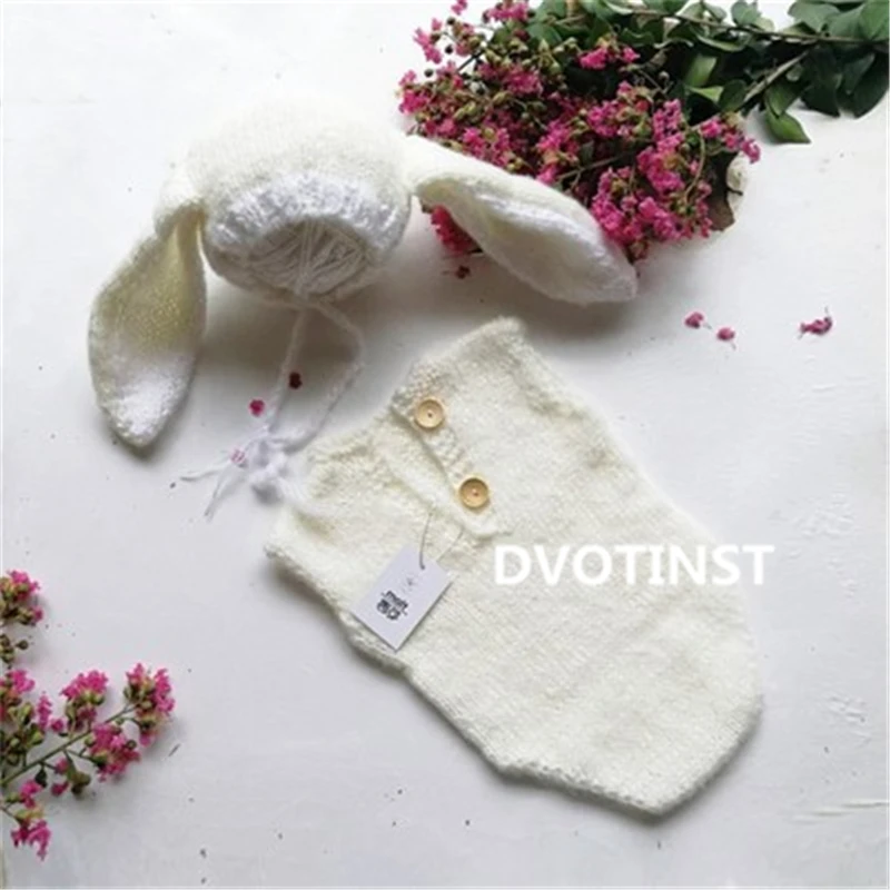 Dvotinst Newborn Baby Photography Props Crochet Knitted Clothes Outfits+Hat Set Fotografia Costume Studio Shooting Photo | Детская