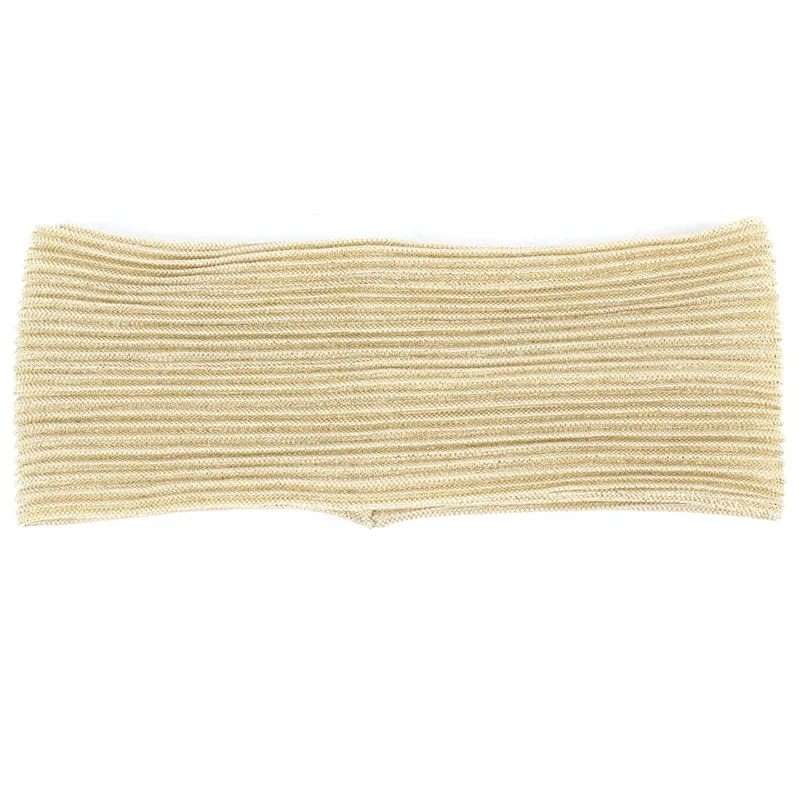 Beige Gold Geebro/Женская Волшебная эластичная повязка на голову, летняя свежая цветовая палитра, повязка на голову для девочек, эластичные металлические цветные резинки для волос - Цвет: Beige Gold