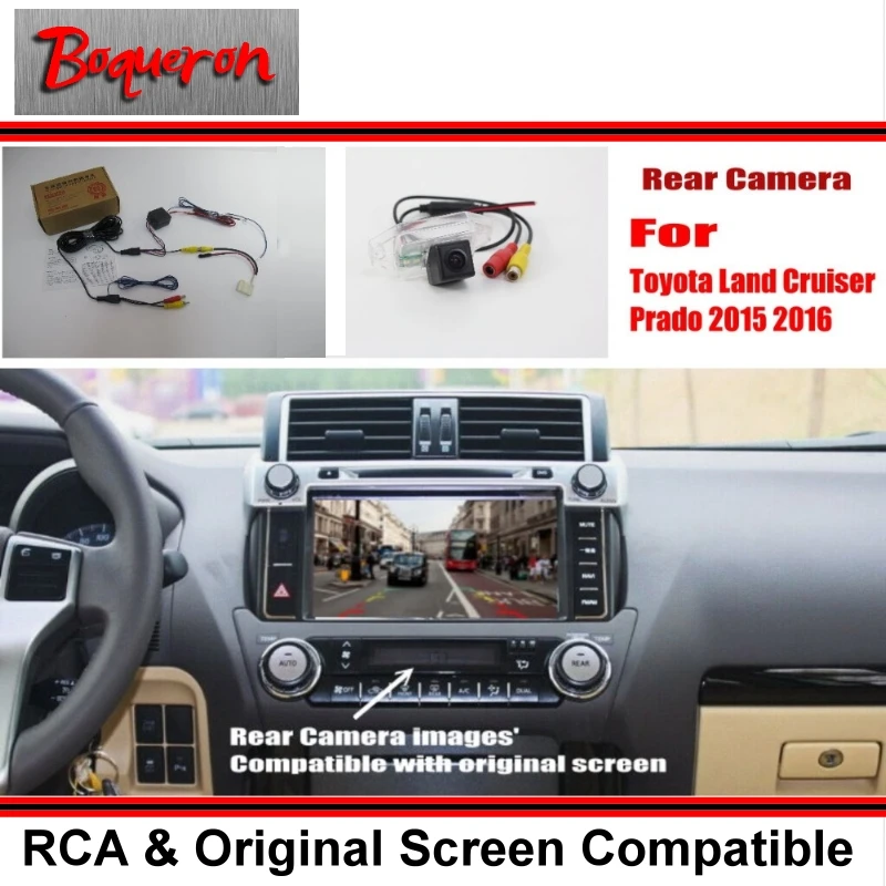 Для Toyota Land Cruiser Prado 2015 2016 / RCA и оригинальный экран совместимый с камерой заднего