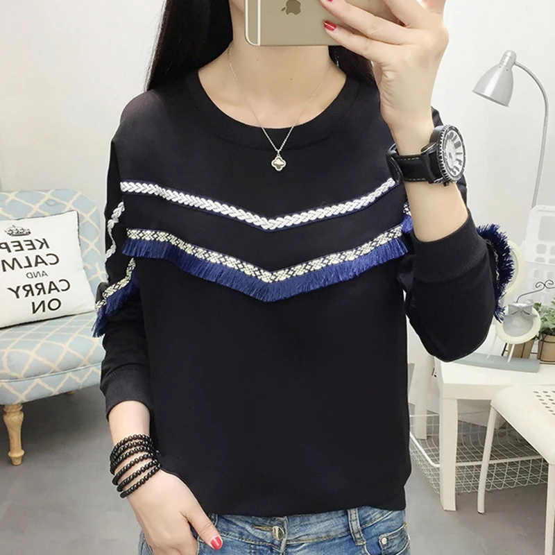 shintimes Tassel Women Sweatshirt Patchwork Batwing Sleeve Plus Size Woman Sudaderas Mujer 2019 Casual Womens Hoodie Sweat Femme | Женская