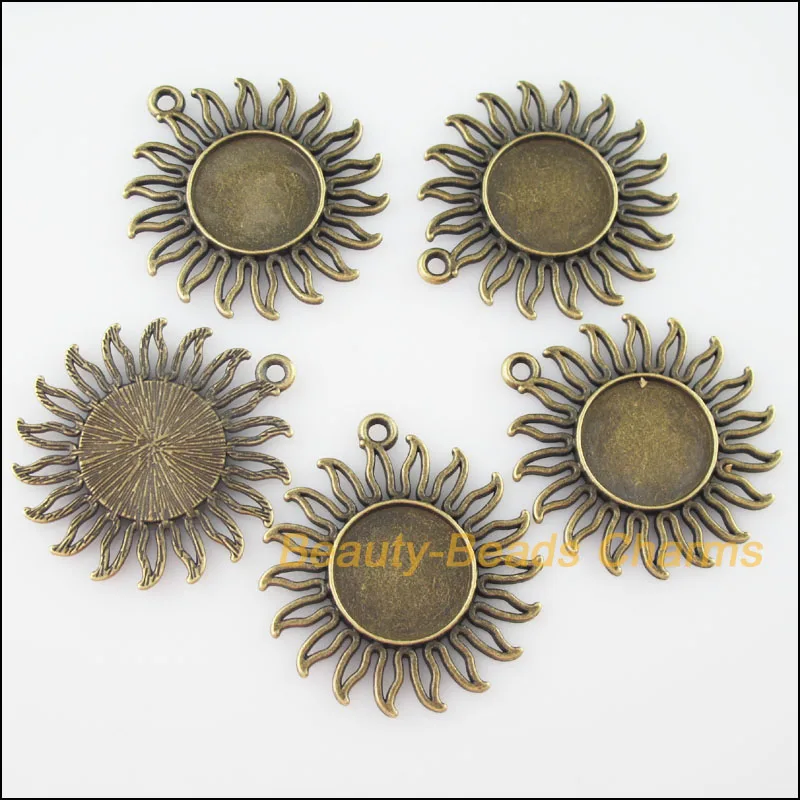Новые 4 шт. состаренная бронза Цвет с рисунком &quotПодсолнух&quot рамка для