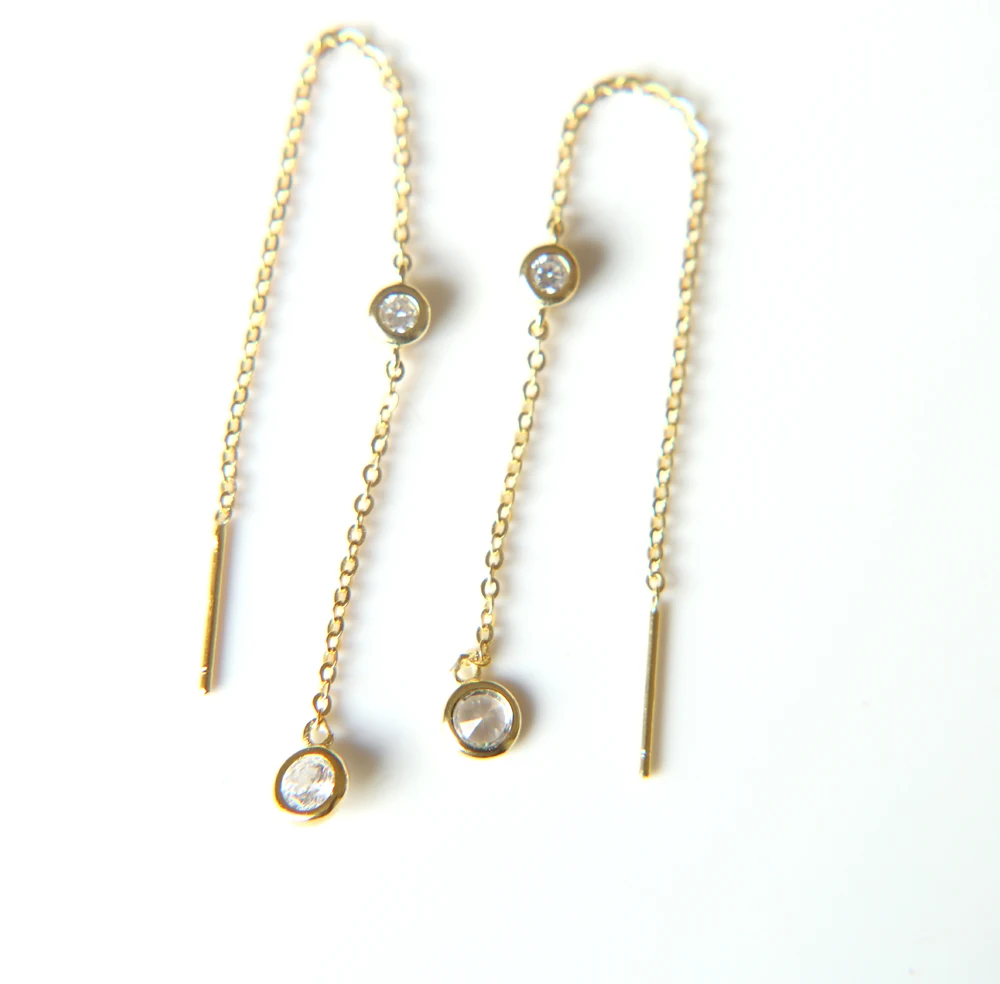 Pendientes Mujer новые серьги высокое качество Aaa ободок шикарные Tready женские ювелирные изделия 925 пробы цепочка серьги из ниток