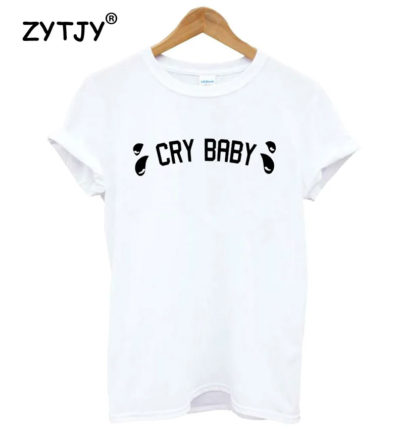 Женская футболка с принтом Cry Baby crybaby хлопковая Повседневная забавными розовыми