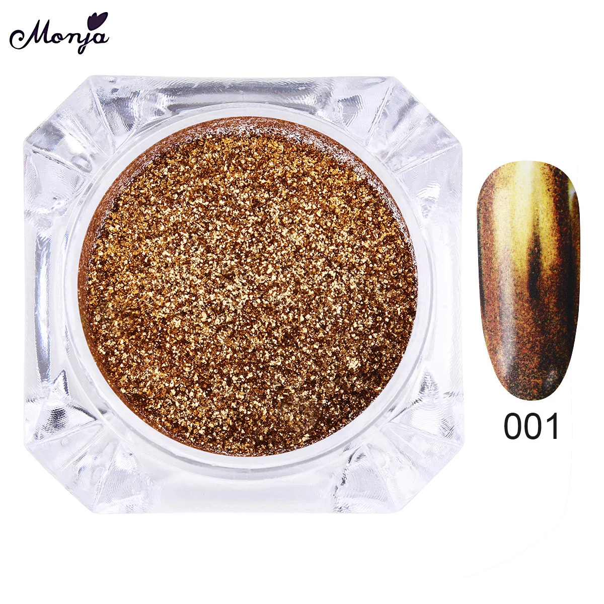 Волшебный лак с зеркальным эффектом Monja для дизайна ногтей хромированный пигмент