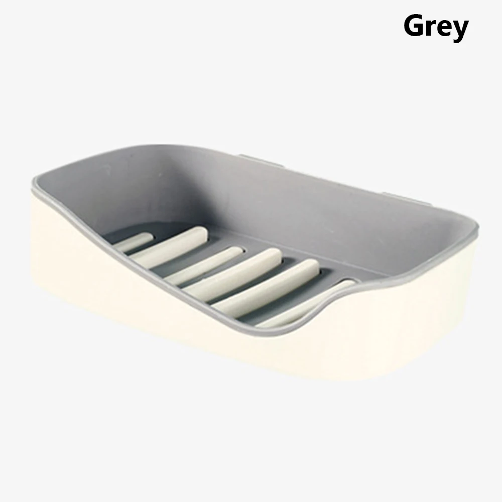 Grey 1 шт. Soapbox мыльница клей творческие настенные корзины держатель домашняя отделка кухни аксессуары для ванной комнаты Горячая - Цвет: Grey