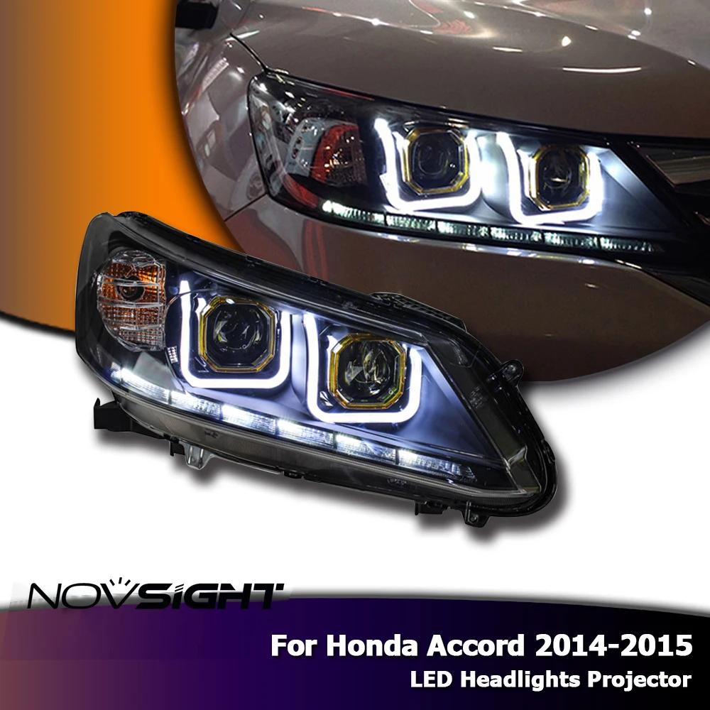 NOVSIGHT проектор фары DRL Противотуманные дальнего света ближнего для Honda Accord 2014