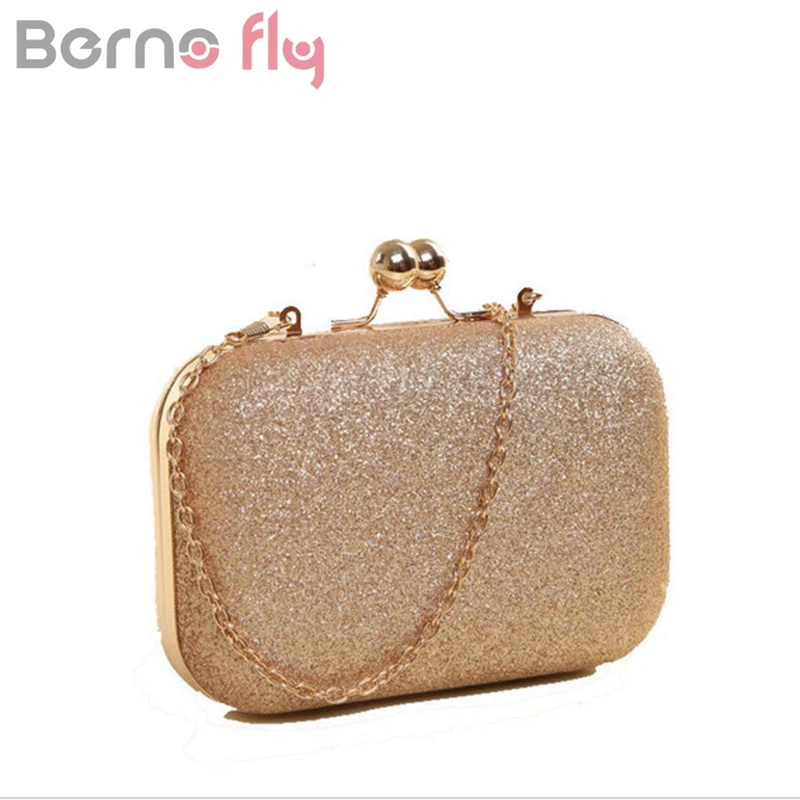 BERNO Fly/Новая Брендовая женская вечерняя сумочка золотистые блестящие сумки клатч