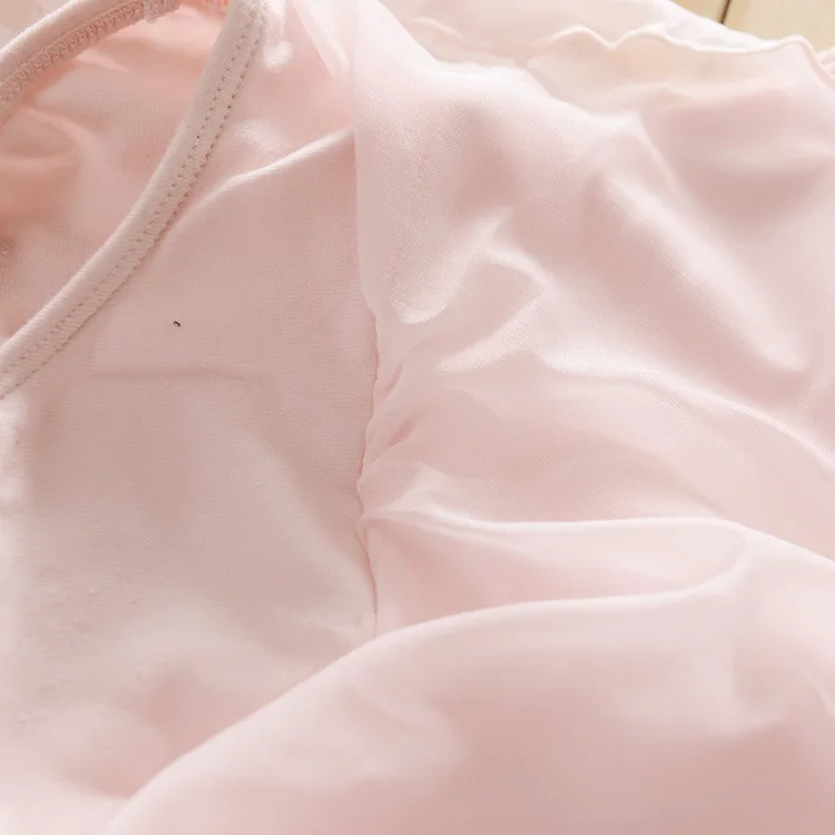 Girls ballet dress pink short sleeve leotard with chiffon skirt rhinestone and bow neckline | Тематическая одежда и