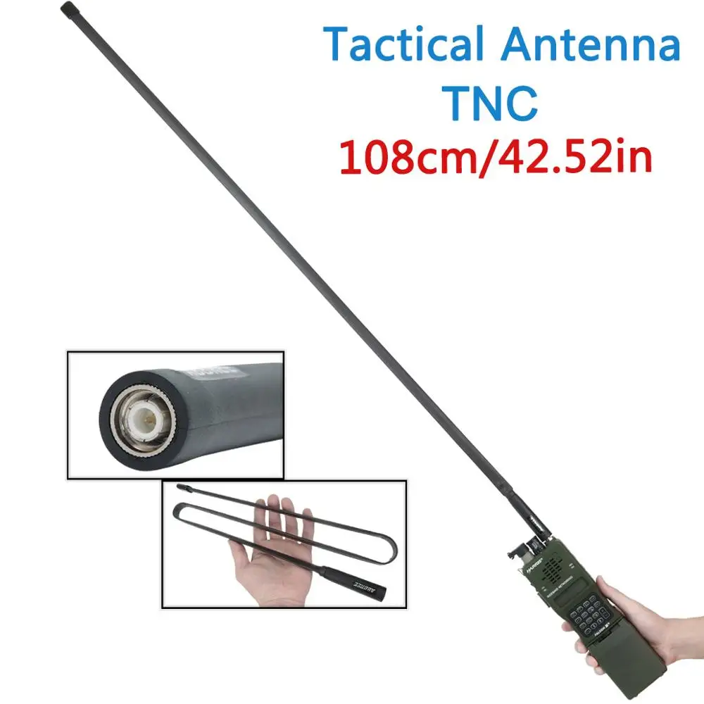 

TNC 108 см длина U. S. Army Dual Band 144/430Mhz Складная тактическая антенна CS для Kenwood TK-378 Harris AN/PRC-152 148 Marantz