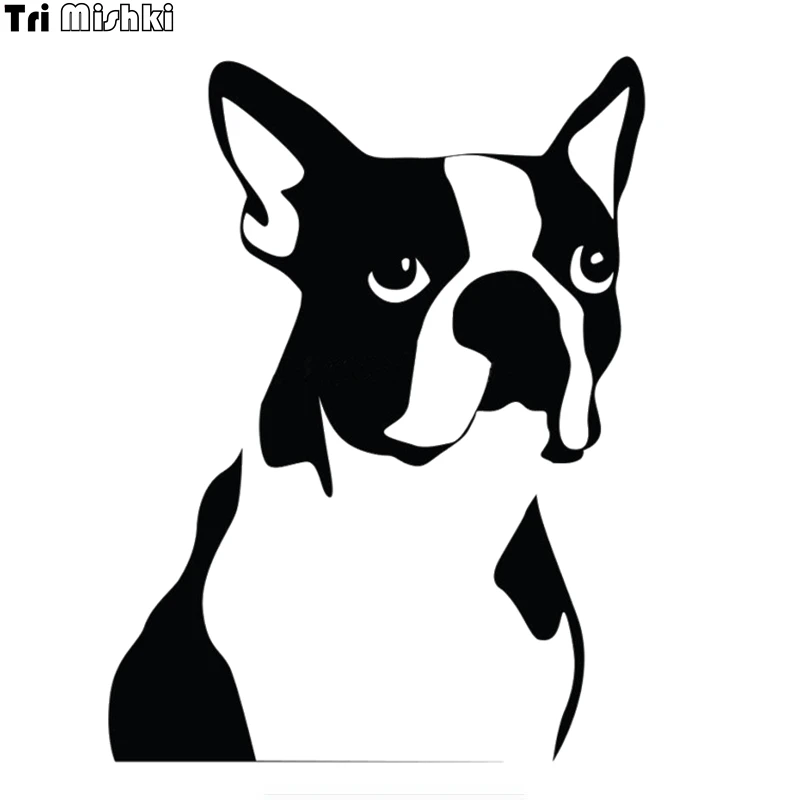 Три мишки HZX678 #15*20 см Love Boston Terrier dog Автомобильная наклейка на лобовое стекло