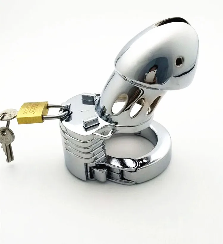 CB019 Hot распродажа флирт Мужской пенис целомудрия Гладкий Металл Серебро