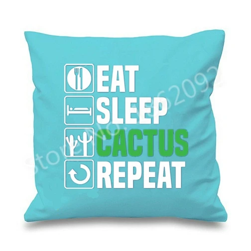 Новинка Подушка-кактус чехол &quot Eat Sleep кактус Повторите Чехлы забавная Подушка