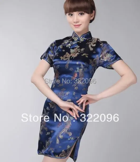 

Shanghai Story Chinese Cheongsam dress dragon and phoenix QIpao vintage Traditional Clothing mandarin Chinese Dress 6 color