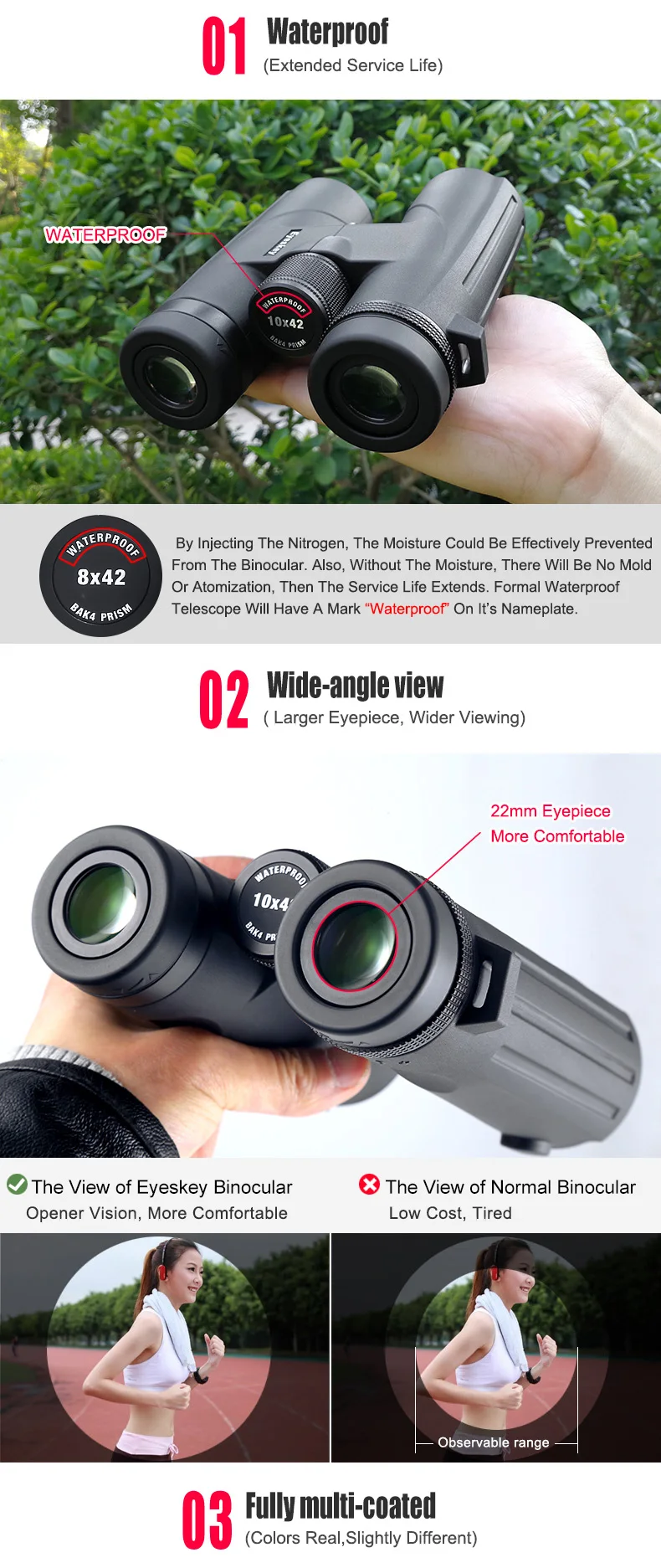 Eyeskey 12x50 Водонепроницаемый бинокль профессиональный телескоп Bak4 Призма Оптика кемпинг охотничьи прицелы высокой мощности бинокль M32